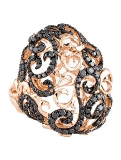 Pre-owned Ring 14k Diamond Filigree Cocktail  In Multi