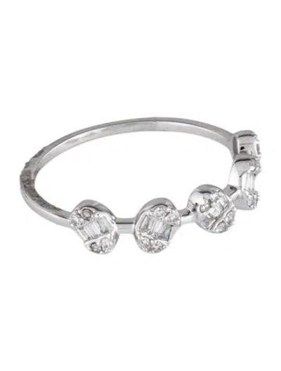 Pre-owned Ring 14k Diamond Five Station Band In Multicolor