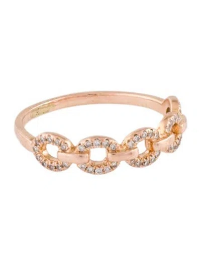 Pre-owned Ring 14k Diamond Fixed Link Band In Multicolor