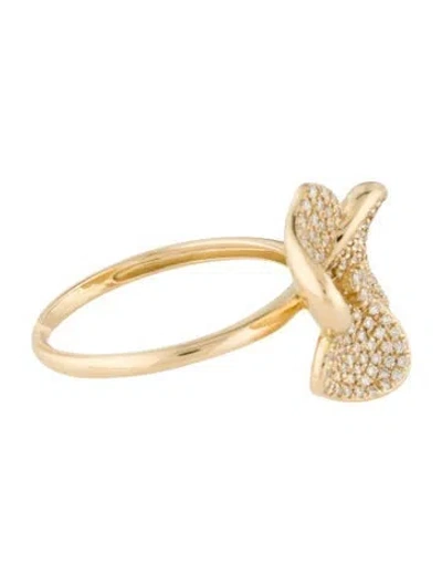 Pre-owned Ring 14k Diamond Floral Cocktail  In Multi
