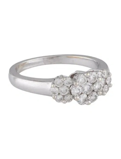 Pre-owned Ring 14k Diamond Flower Cocktail  In Multi