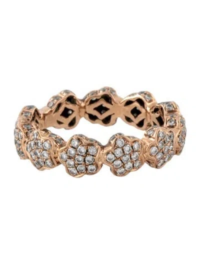 Pre-owned Ring 14k Diamond Flower Eternity Band In Multicolor
