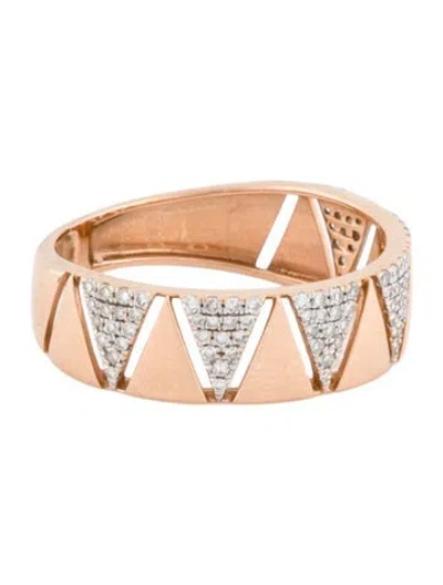 Pre-owned Ring 14k Diamond Geometric Band In Multi