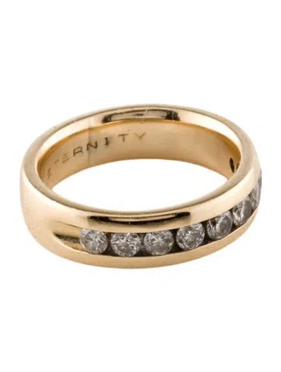 Pre-owned Ring 14k Diamond Half Eternity Band In Multi