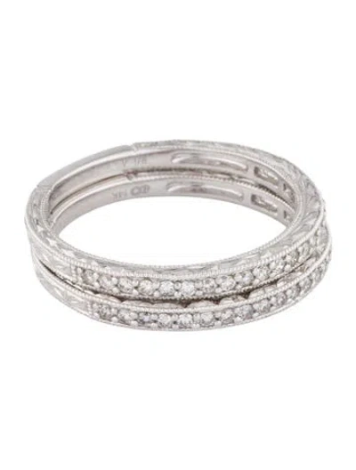 Pre-owned Ring 14k Diamond Half Eternity Band Set In Multicolor
