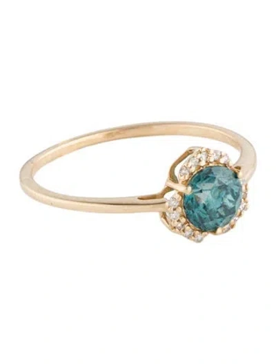 Pre-owned Ring 14k Diamond Halo Cocktail  In Multi