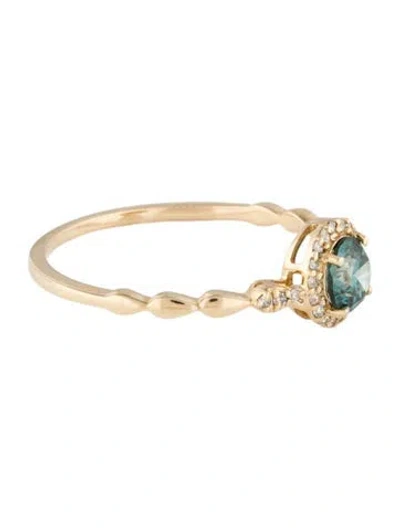 Pre-owned Ring 14k Diamond Halo Cocktail  In Multi
