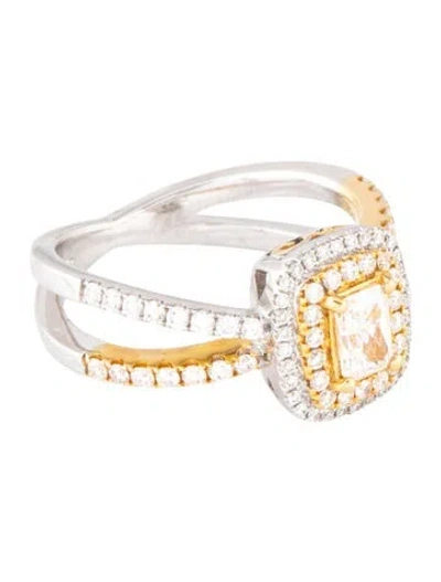 Pre-owned Ring 14k Diamond Halo Cocktail  In Multicolor