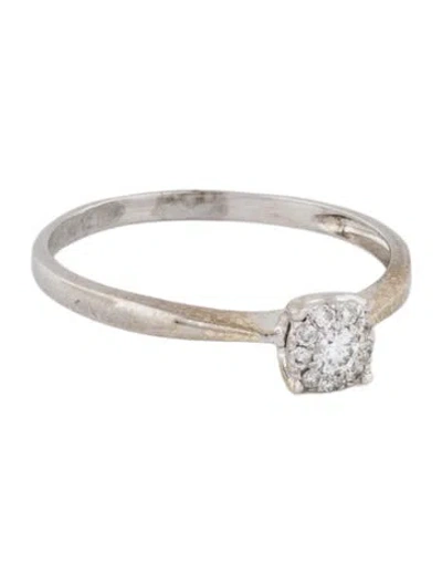 Pre-owned Ring 14k Diamond Halo Engagement  In Multi