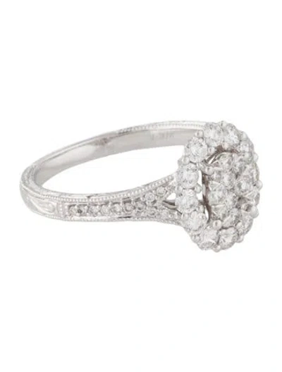 Pre-owned Ring 14k Diamond Halo Set Cocktail In Multi