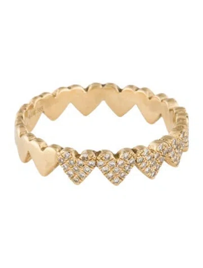 Pre-owned Ring 14k Diamond Heart Band In Multi