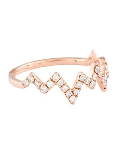 Pre-owned Ring 14k Diamond Heart Beat  In Multi