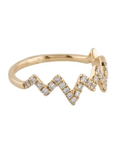 Pre-owned Ring 14k Diamond Heart Beat  W/ Tags In Multi