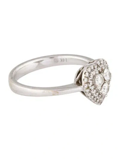 Pre-owned Ring 14k Diamond Heart Cluster Cocktail  In Multi