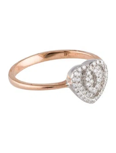 Pre-owned Ring 14k Diamond Heart Cocktail  In Multi