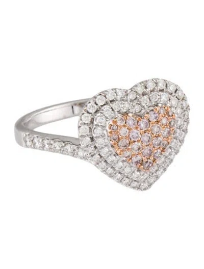 Pre-owned Ring 14k Diamond Heart Cocktail  In Multi