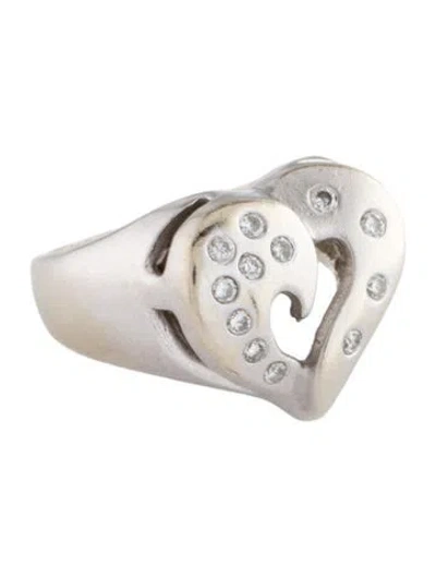 Pre-owned Ring 14k Diamond Heart Cocktail  In Multi