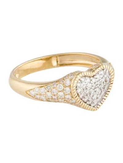 Pre-owned Ring 14k Diamond Heart Cocktail  In Multicolor