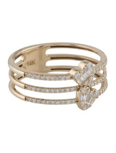 Pre-owned Ring 14k Diamond Heart Cocktail  In Multicolor