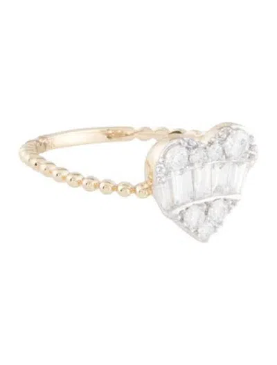 Pre-owned Ring 14k Diamond Heart  In Multicolor