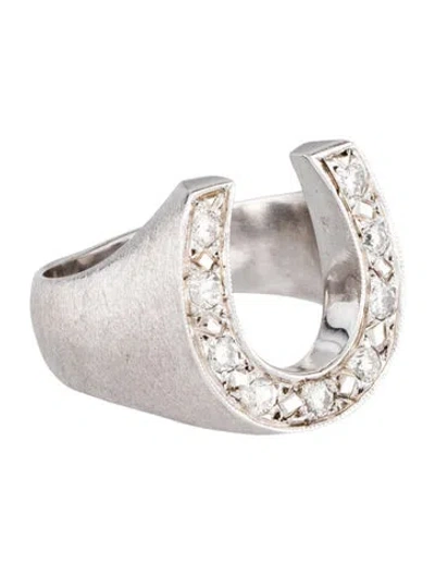 Pre-owned Ring 14k Diamond Horseshoe Cocktail  In Multicolor
