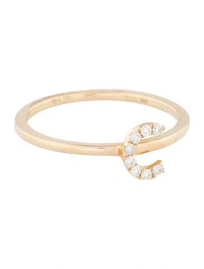 Pre-owned Ring 14k Diamond Initial 'c' Cocktail  In Multi