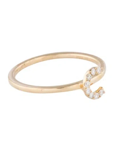 Pre-owned Ring 14k Diamond Initial 'c' Cocktail  In Multi