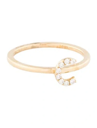 Pre-owned Ring 14k Diamond Initial 'c' Cocktail  In Multi