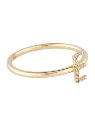 Pre-owned Ring 14k Diamond Initial 'e' Cocktail In Multi