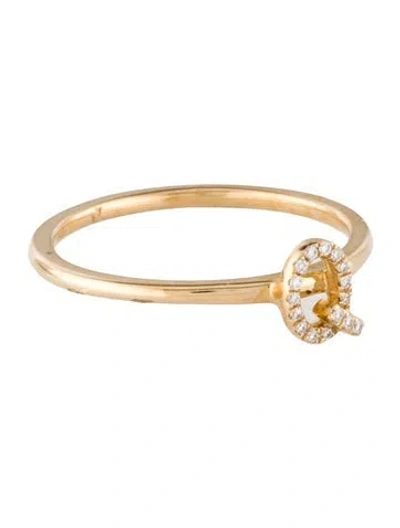 Pre-owned Ring 14k Diamond Initial 'q'  In Multi