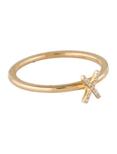 Pre-owned Ring 14k Diamond Initial X Cocktail  In Multi