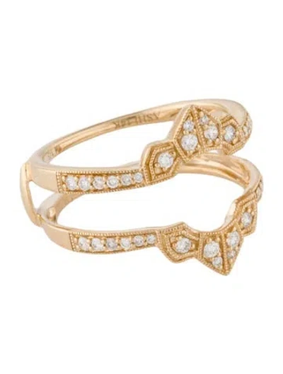 Pre-owned Ring 14k Diamond Insert Double Band In Multi