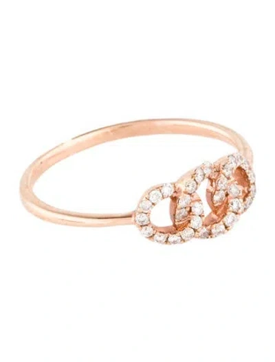 Pre-owned Ring 14k Diamond Interlocking Circles Cocktail  In Multi