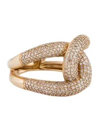 Pre-owned Ring 14k Diamond Knot  In Multicolor