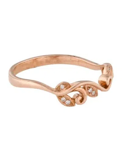 Pre-owned Ring 14k Diamond Leaf Band In Multi