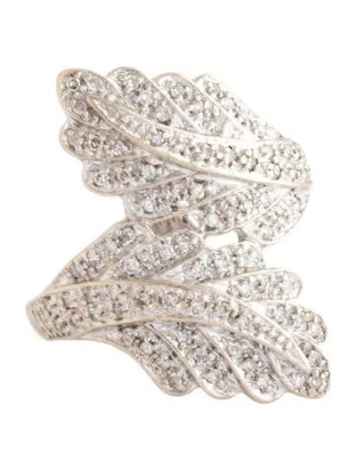 Pre-owned Ring 14k Diamond Leaf Cocktail  In Multicolor