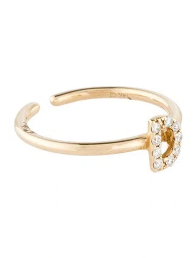 Pre-owned Ring 14k Diamond Letter 'd'  In Multi