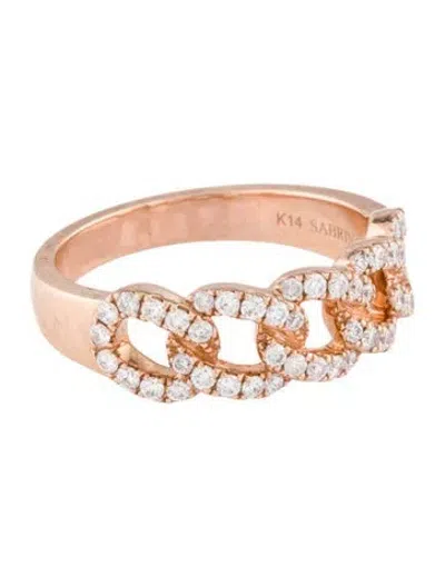 Pre-owned Ring 14k Diamond Link Chain Band In Multi