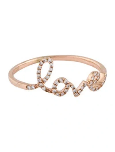 Pre-owned Ring 14k Diamond 'love'  In Multi