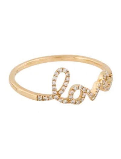 Pre-owned Ring 14k Diamond 'love' Script  In Multi