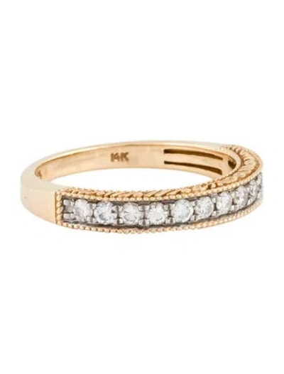 Pre-owned Ring 14k Diamond Milgrain Band In Multi
