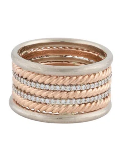 Pre-owned Ring 14k Diamond Multi-row Band Unisex