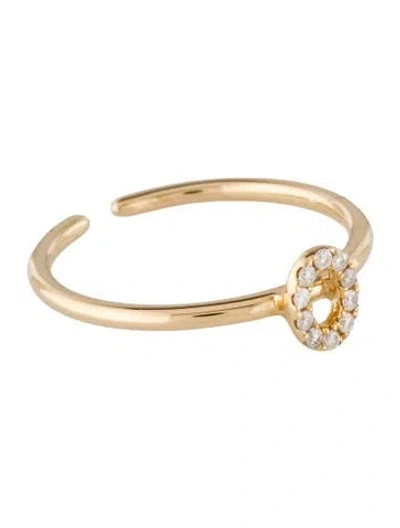 Pre-owned Ring 14k Diamond 'o' Initial Cocktail  In Multi