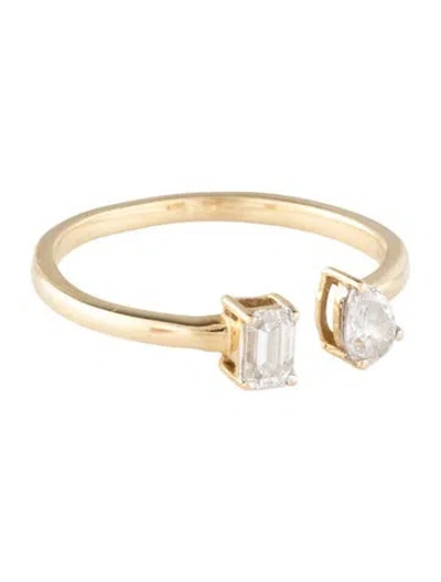 Pre-owned Ring 14k Diamond Open Band Cocktail  In Multi