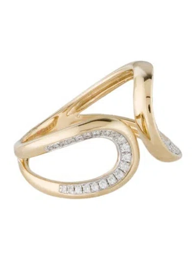 Pre-owned Ring 14k Diamond Open Band In Multi