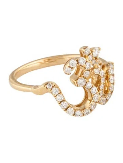 Pre-owned Ring 14k Diamond Pave Aum  In Multicolor