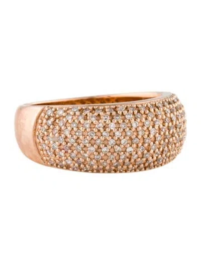 Pre-owned Ring 14k Diamond Pave Dome Band In Multi