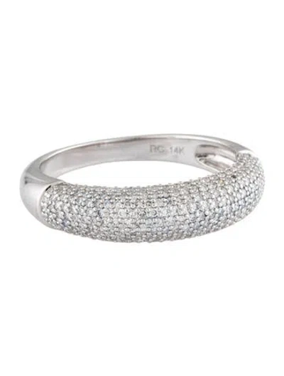 Pre-owned Ring 14k Diamond Pave Dome Band In Multi
