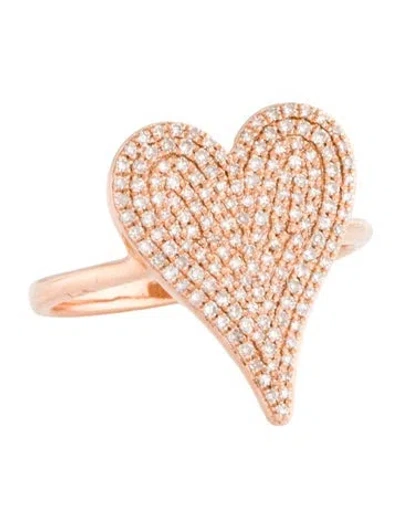 Pre-owned Ring 14k Diamond Pavé Heart Cocktail  In Multicolor