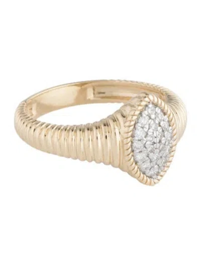 Pre-owned Ring 14k Diamond Pavé Marquise  In Multicolor